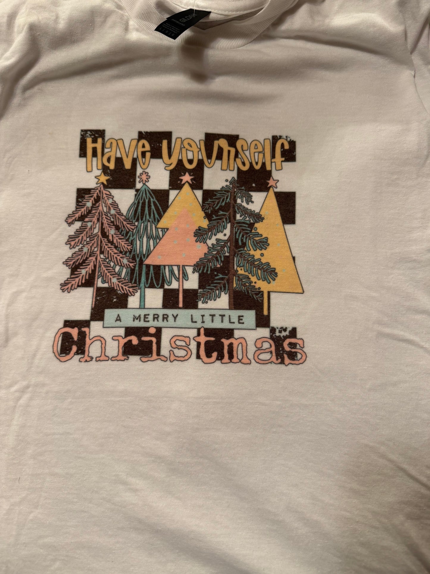 Checkered Merry Christmas Tee