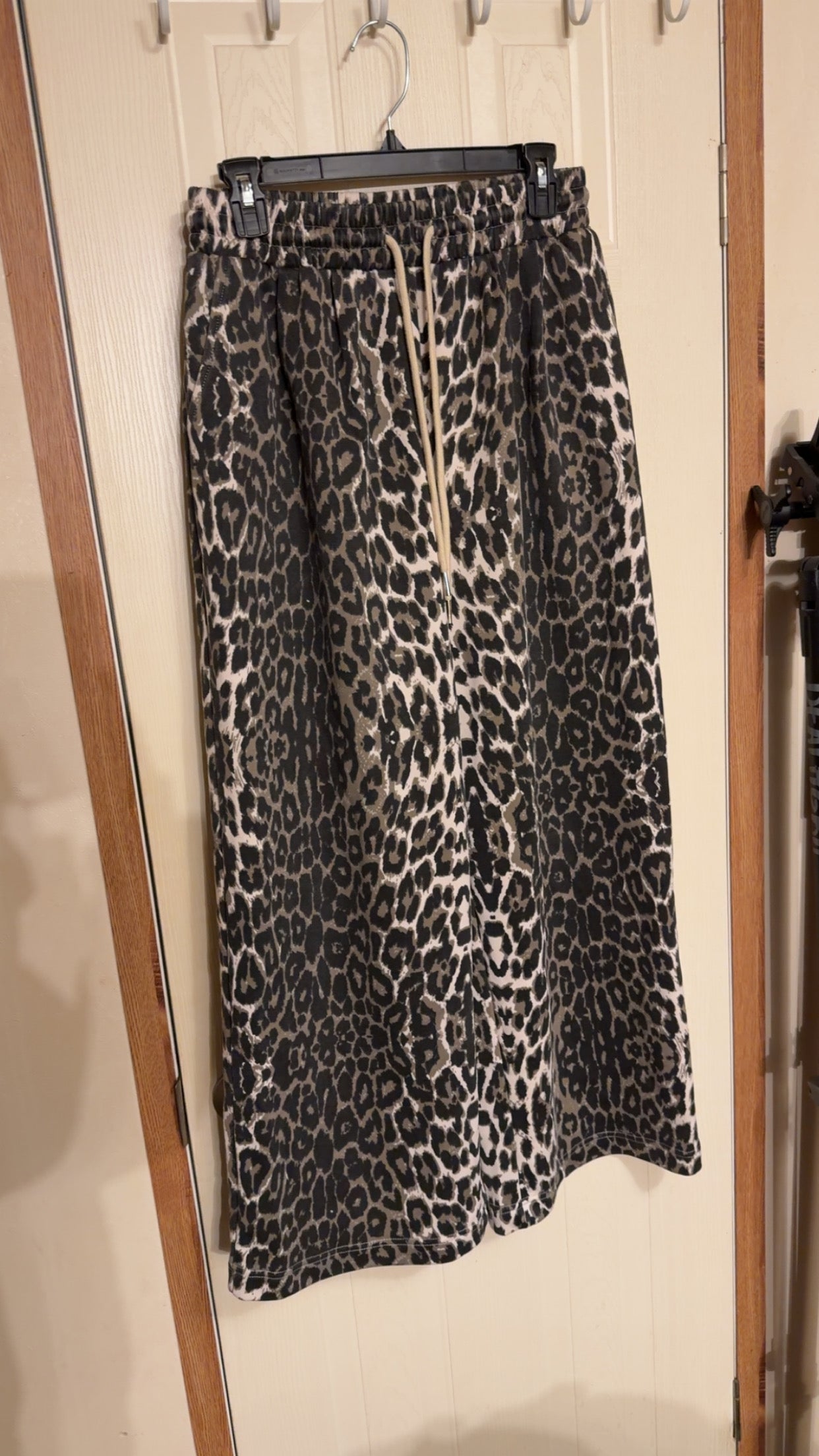Leopard Wide Leg Pants-Size M