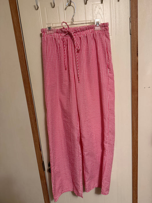 Pink Gingham Pants-Size Medium