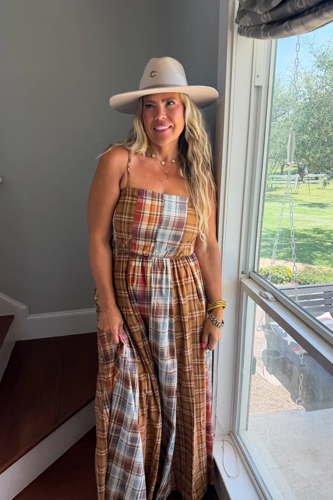 The Ashford Plaid Maxi Dress- Preorder