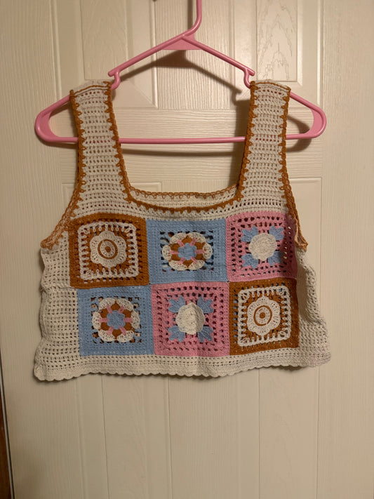 Crochet Crop Tank-Size XS/S