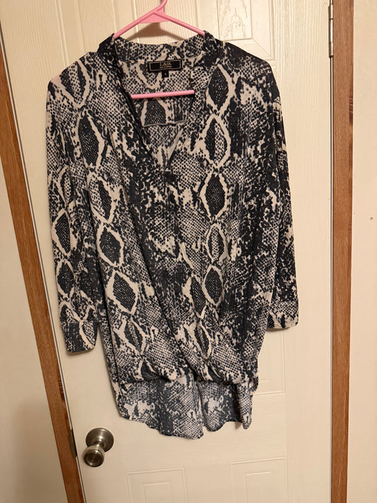 Snake Print Flowy Long Sleeve-Size Small
