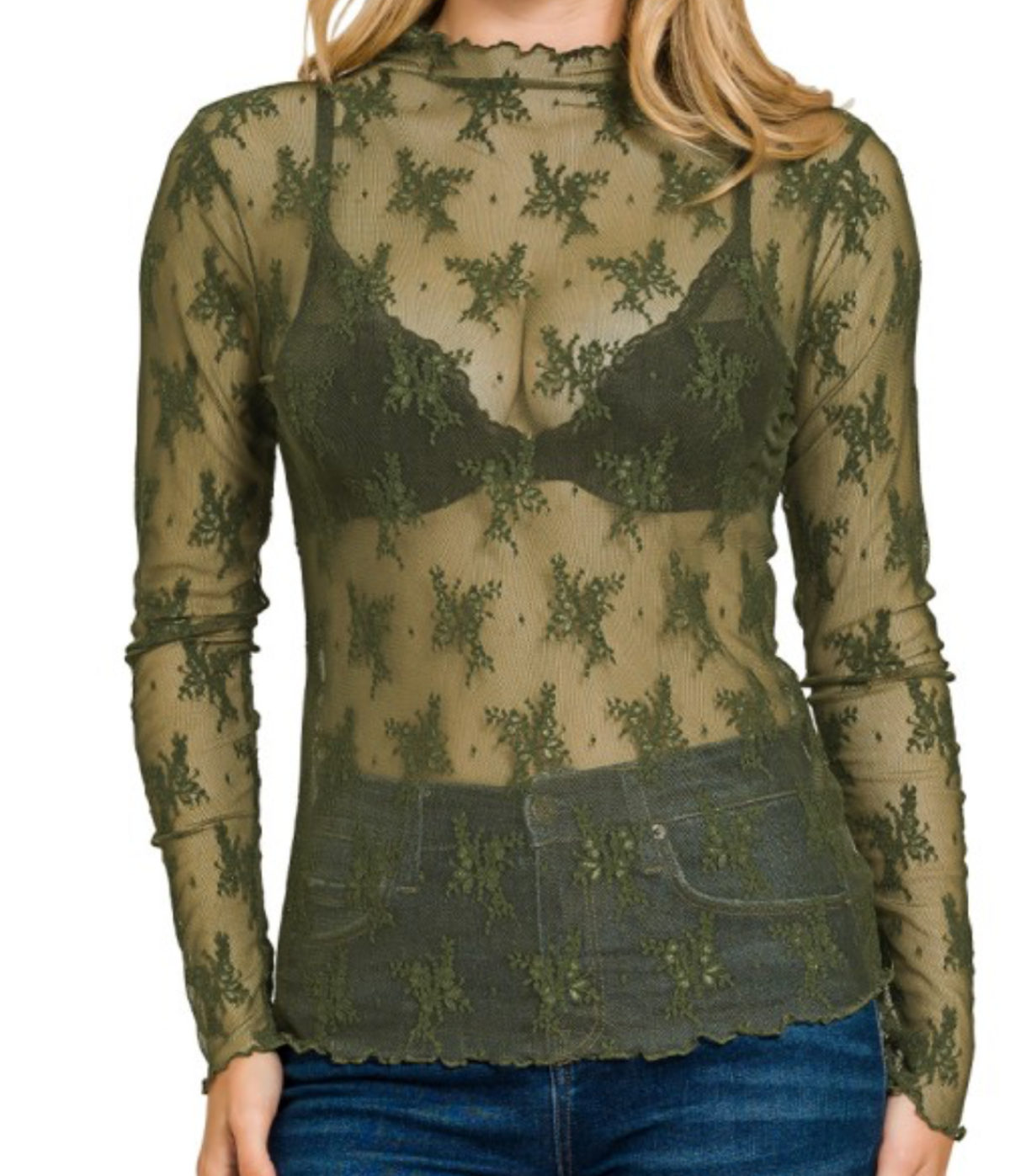 Lace Top (Black,Red,Olive)