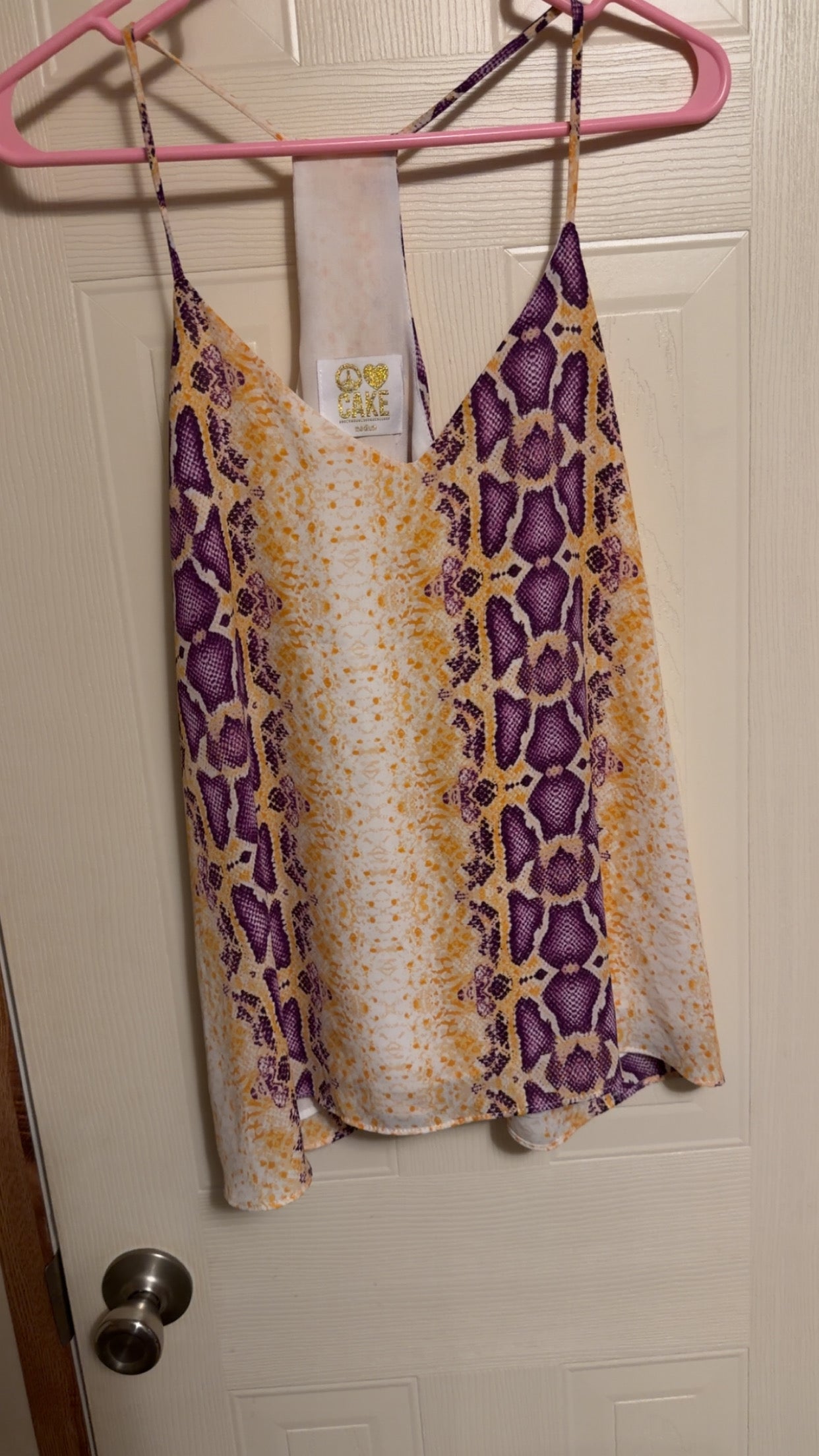 Snake Print Flowy Tank-Size Medium