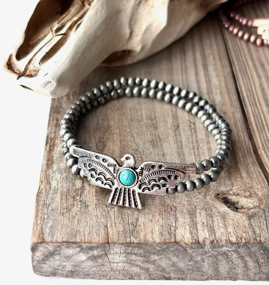 Thunderbird Stretch Bracelet-Silver