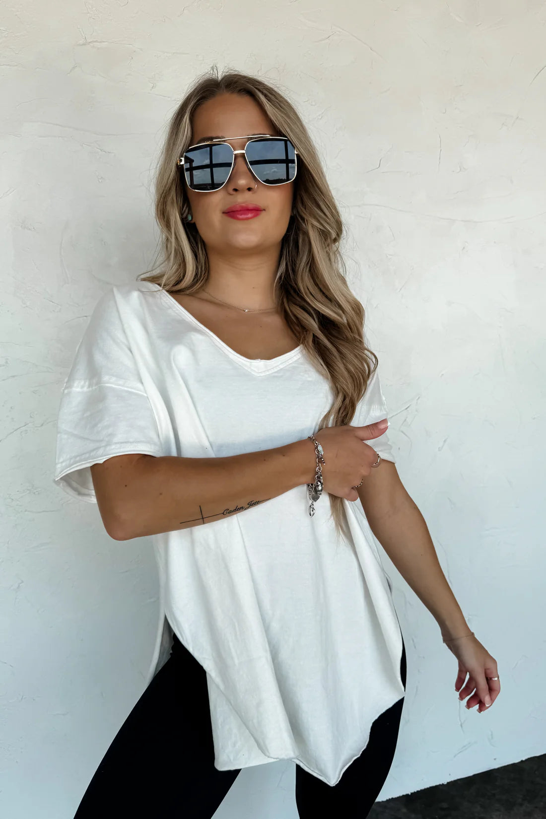 Joey Vneck Washed Cotton Boyfriend Tee (PreOrder)