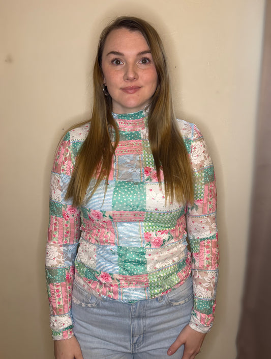 Rosie Patchwork Mesh Top