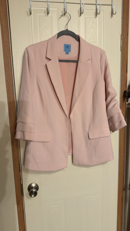 Baby Pink 3/4 Sleeve Blazer-Size 10